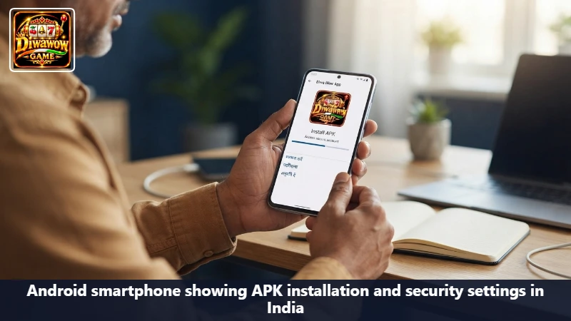 Android smartphone showing APK installation and security settings in India