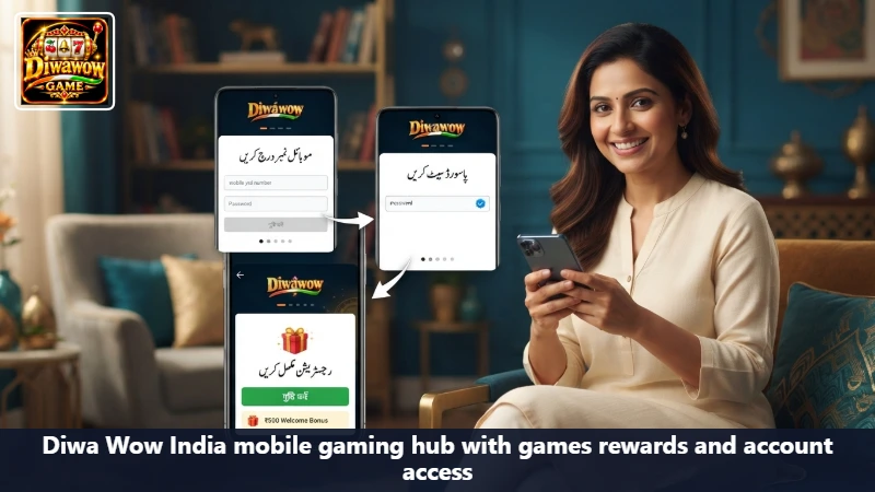 Diwa Wow India mobile gaming hub with games rewards and account access